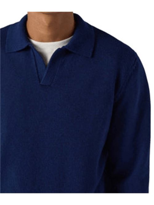 Polo da uomo in pura lana, maniche lunghe, colore blu navy. MC2 SAINT BARTH | COV000900017I61