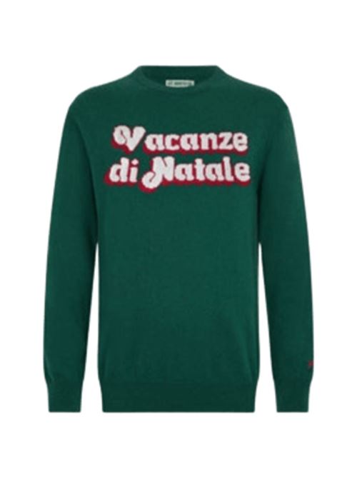 Maglione da uomo in misto lana, girocollo, jaquard VACANZE DI NATALE, colore verde MC2 SAINT BARTH | HER000100004I51