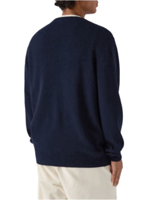Maglione da uomo in misto lana, girocollo, jaquard VACANZE DI NATALE, colore blu notte. MC2 SAINT BARTH | HER000100013I6141