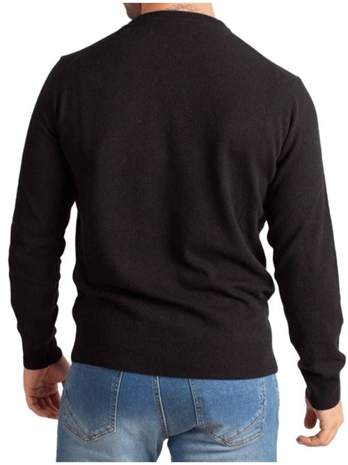 Maglione da uomo in misto lana, girocollo, jaquard  frontaleYUPPIES I GIOVANI DI SUCCESSO, colore nero. MC2 SAINT BARTH | HER000500420I00EMB
