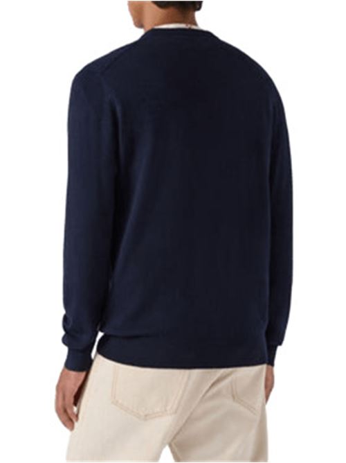 Maglione da uomo in misto lana e cashmere, girocollo, ricamo STARDUCKS, colore blu notte MC2 SAINT BARTH | HER002403129I61