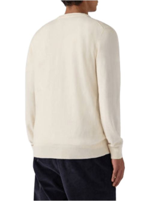 Maglione da uomo in misto lana e cashmere, girocollo, ricamo SOLE, WHISKY E SEI IN POLE POSITION, color avorio. MC2 SAINT BARTH | HER002403391I10