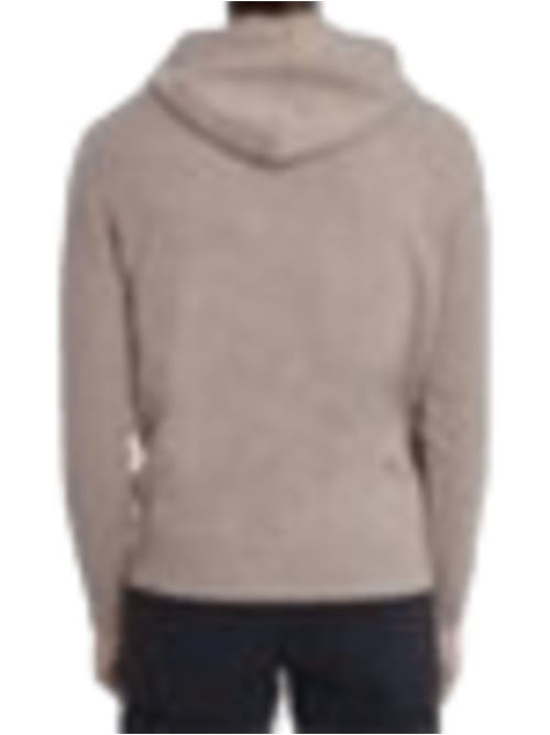 Maglione da uomo in pura lana, con cappuccio e tasca a canguro, colore beige. MC2 SAINT BARTH | MAH000200022I12