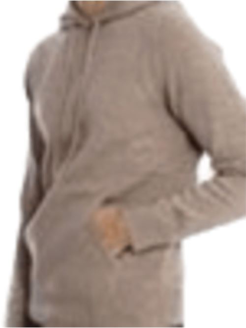 Maglione da uomo in pura lana, con cappuccio e tasca a canguro, colore beige. MC2 SAINT BARTH | MAH000200022I12