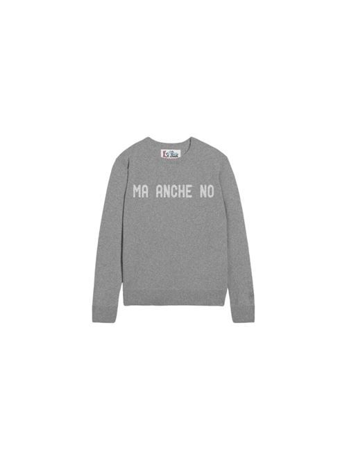 Maglia da donna in misto lana e cashmere, girocollo, jacquard in bianco MA ANCHE NO, colore grigio. MC2 SAINT BARTH | QUE001004106I15M