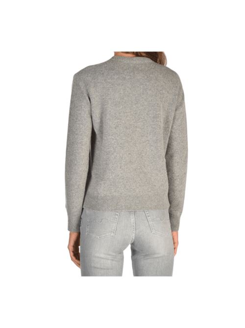 Maglia da donna in misto lana e cashmere, girocollo, jacquard in bianco MA ANCHE NO, colore grigio. MC2 SAINT BARTH | QUE001004106I15M