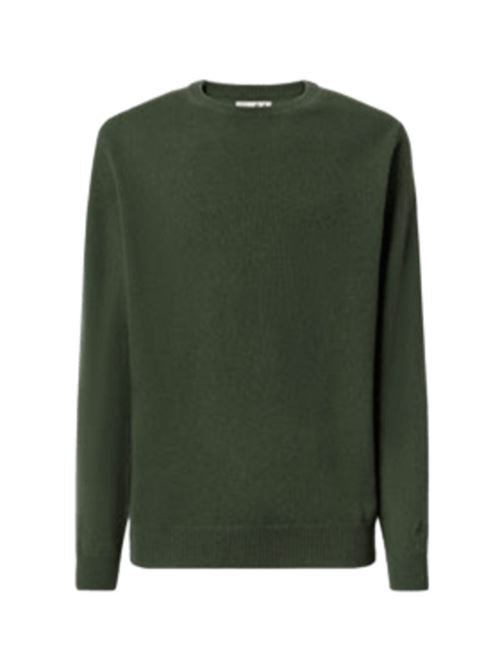 Maglione da uomo in pura lana, girocollo, color verde militare MC2 SAINT BARTH | REGE01100011I52