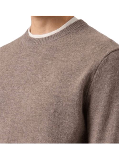 Maglione da uomo in pura lana, girocollo, colore nocciola MC2 SAINT BARTH | REGE01100028I13
