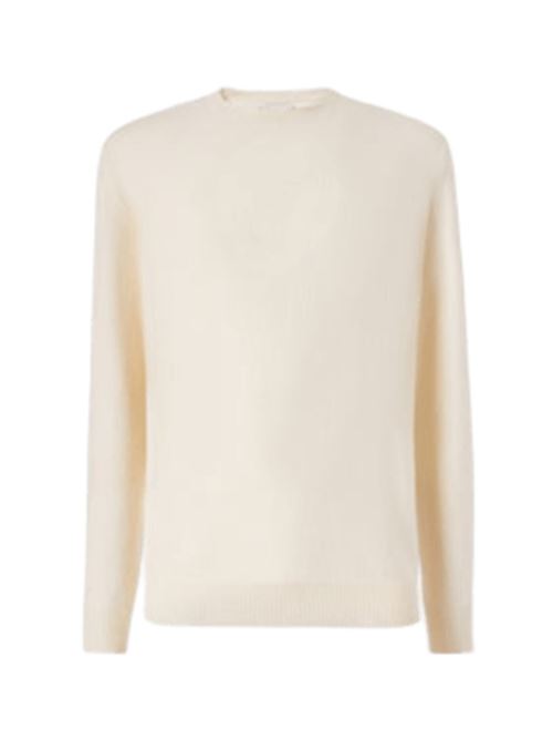Maglione da uomo in pura lana, girocollo, colore bianco MC2 SAINT BARTH | REGE01100040I10
