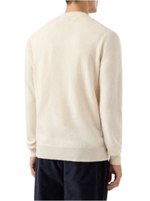 Maglione da uomo in pura lana, girocollo, colore bianco MC2 SAINT BARTH | REGE01100040I10