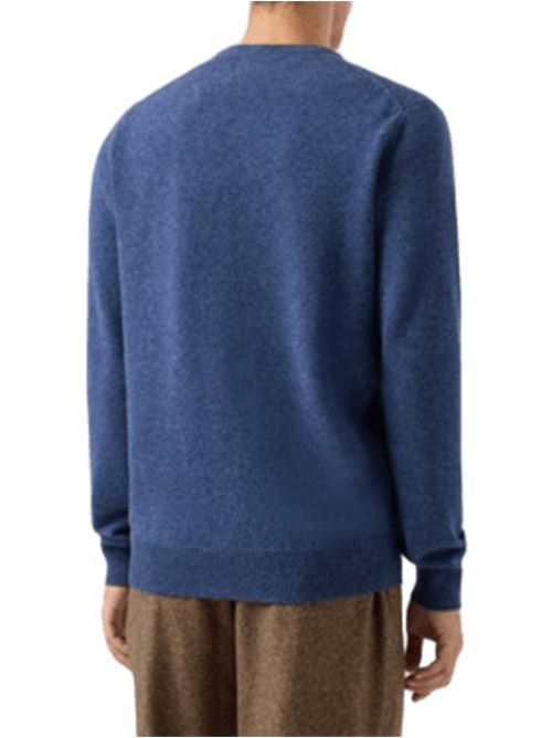 Maglione da uomo in pura lana, girocollo, color denim MC2 SAINT BARTH | REGE01100059I