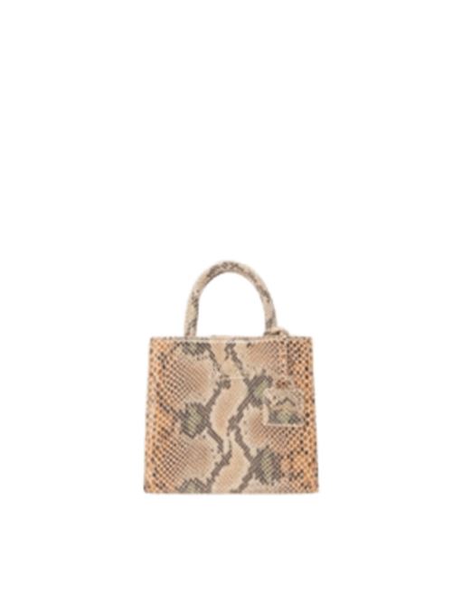 Borsa da donna in pelle stampa PITONE, a mano/ tracolla, colore beige. MC2 SAINT BARTH | SHBM000200715I11