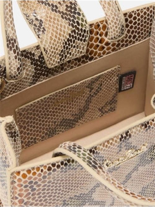 Borsa da donna in pelle stampa PITONE, a mano/ tracolla, colore beige. MC2 SAINT BARTH | SHBM000200715I11