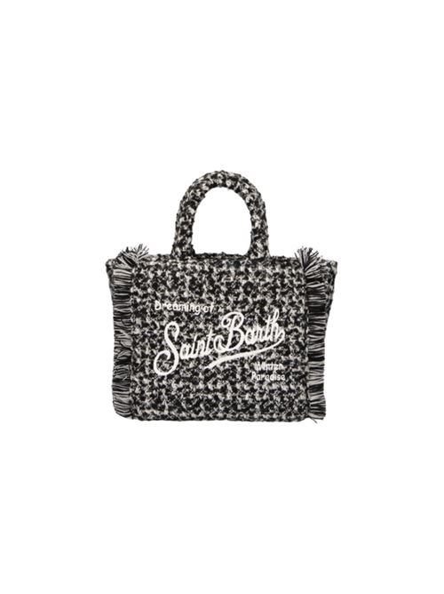 Borsa da donna a mano/tracolla in tweed, colore bianco/nero. MC2 SAINT BARTH | VAMI02601323I0010EMB