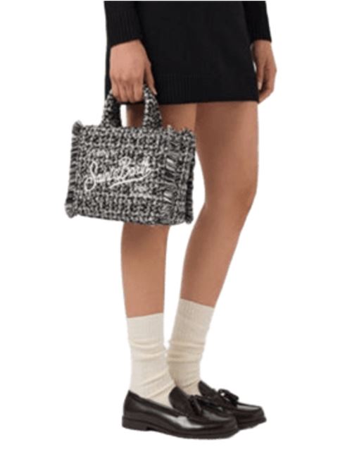 Borsa da donna a mano/tracolla in tweed, colore bianco/nero. MC2 SAINT BARTH | VAMI02601323I0010EMB