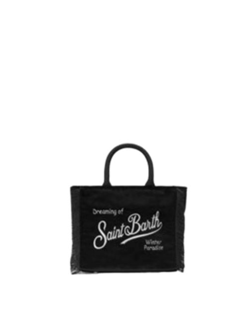 Borsa da donna in velluto liscio, a mano/ tracolla, logo, colore nero. MC2 SAINT BARTH | VAMI02700207I00EMB