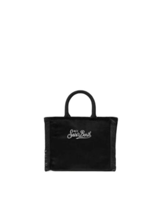 Borsa da donna in velluto liscio, a mano/ tracolla, logo, colore nero. MC2 SAINT BARTH | VAMI02700207I00EMB