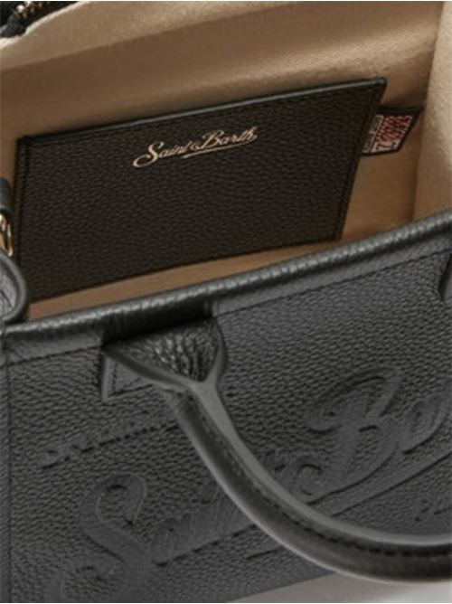 Borsa da donna in pelle martellata, a mano/tracolla, colore nero. MC2 SAINT BARTH | VANMI00100748I00