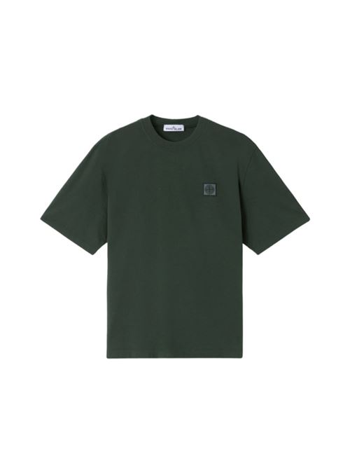 T-shirt da uomo a manica corta in jersey di cotone biologico pettinato colore verde STONE ISLAND | 2100025S0115V005E