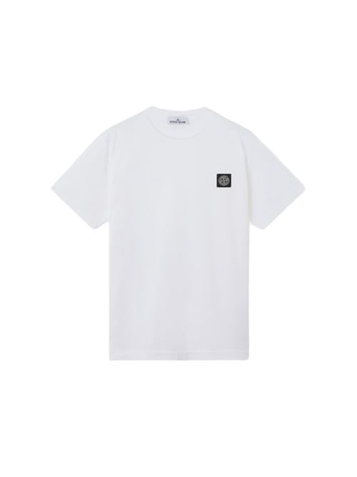 T-shirt da uomo, girocollo a manica corta in jersey di cotone colore bianco STONE ISLAND | 2100027S0013V0001