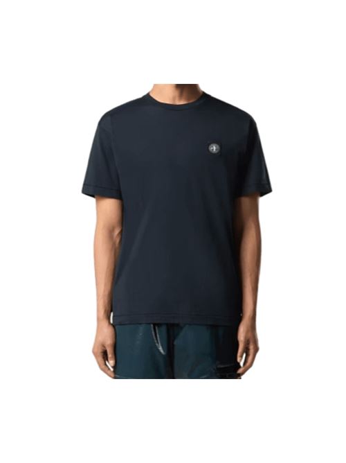 T-shirt da uomo, girocollo a manica corta in jersey di cotone colore blu STONE ISLAND | 2100027S0013V0020