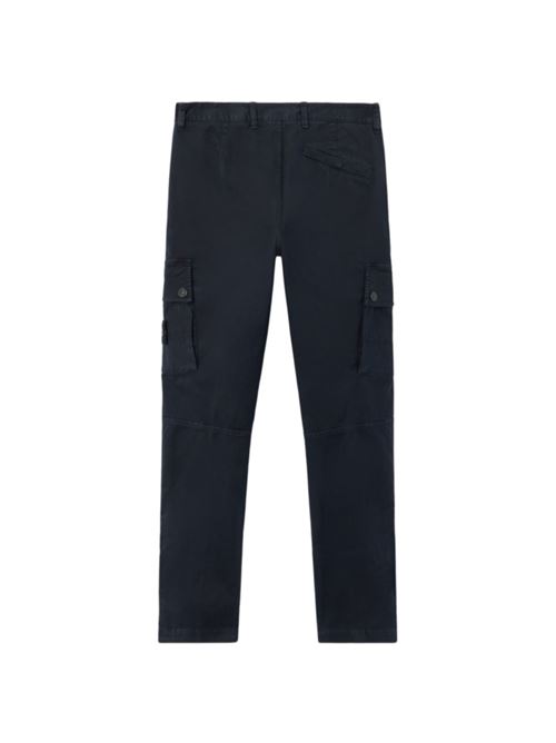 Pantalone da uomo cargo con tasche con zip in cotone elasticizzato blu STONE ISLAND | 3100034S00L1V0120