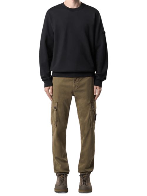 Pantalone da uomo cargo con tasche con zip in cotone elasticizzato verde militare STONE ISLAND | 3100034S00L1V0154
