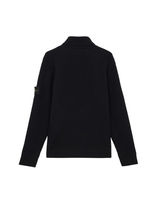 Maglione da uomo dolcevita finemente rifinito a costine colore nero STONE ISLAND | 5100052S00C2V0029