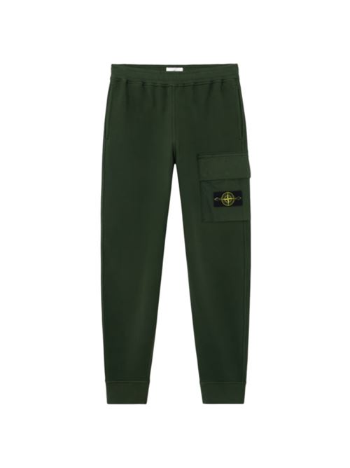 Pantalone da uomo, jogger con tasca a soffietto sulla gamba in cotone garzato colore verde STONE ISLAND | 6200003S0A20V005E