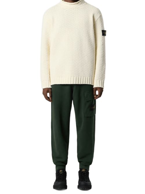 Pantalone da uomo, jogger con tasca a soffietto sulla gamba in cotone garzato colore verde STONE ISLAND | 6200003S0A20V005E