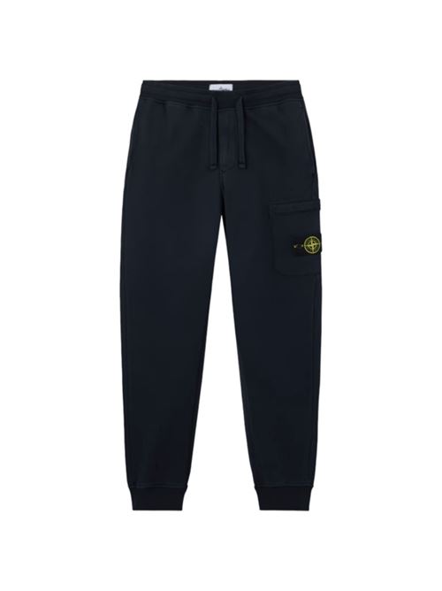 Pantalone da uomo in cotone  jogger con vita elasticizzata colore blu STONE ISLAND | 6200010S0051V0020