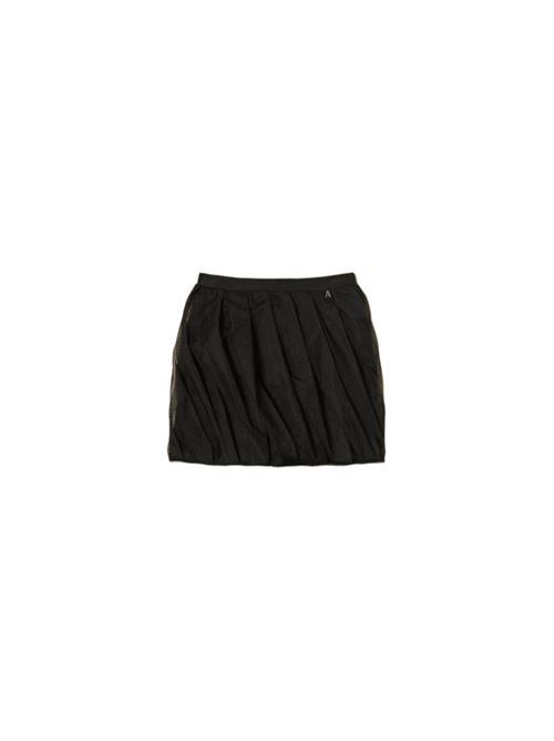 Minigonna in tessuto stretch punto milano con tulle, colore nero TWINSET | GONNE | 252AT209200006