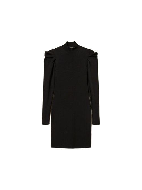 Abito da donna in maglia , collo lupetto, drappeggio, colore nero TWINSET | ABITI | 252AT301000006