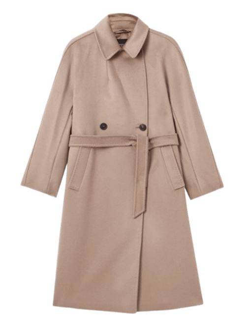 Cappotto da donna midi in pura lana, sartoriale, con cintura abbinata da annodare vita, colore marron glacé WEEKEND MAX MARA | 5016105206014