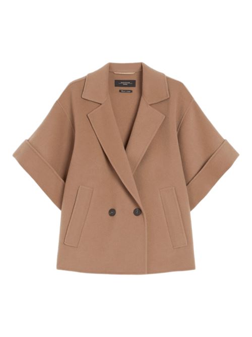Cappotto in pura lana. corto, doppiopetto, maniche corte,colore marrone chiaro WEEKEND MAX MARA | 5086025106087
