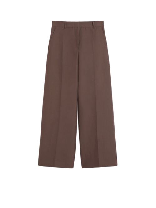 Pantalone da donna  d'ispirazione maschile in cotone tecnico, color cioccolato WEEKEND MAX MARA | 5136155106003