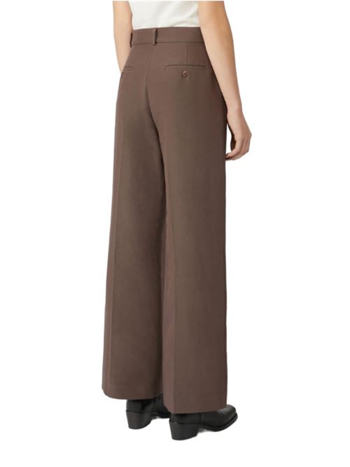 Pantalone da donna  d'ispirazione maschile in cotone tecnico, color cioccolato WEEKEND MAX MARA | 5136155106003