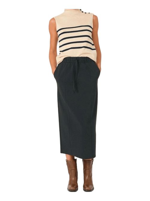 Gonna lunga in jersey di cotone con motivo di tagli , colore nero WEEKEND MAX MARA | 5776015106005