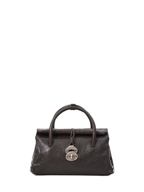 Borsa da donna a mano/spalla con tracolla removibile in pelle di agnello, colore marrone carbone ZANELLATO | 06875011S21000Z1153