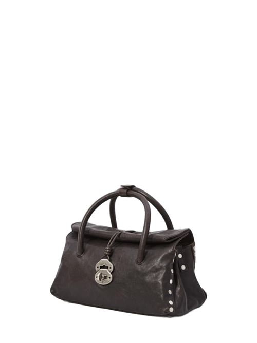 Borsa da donna a mano/spalla con tracolla removibile in pelle di agnello, colore marrone carbone ZANELLATO | 06875011S21000Z1153