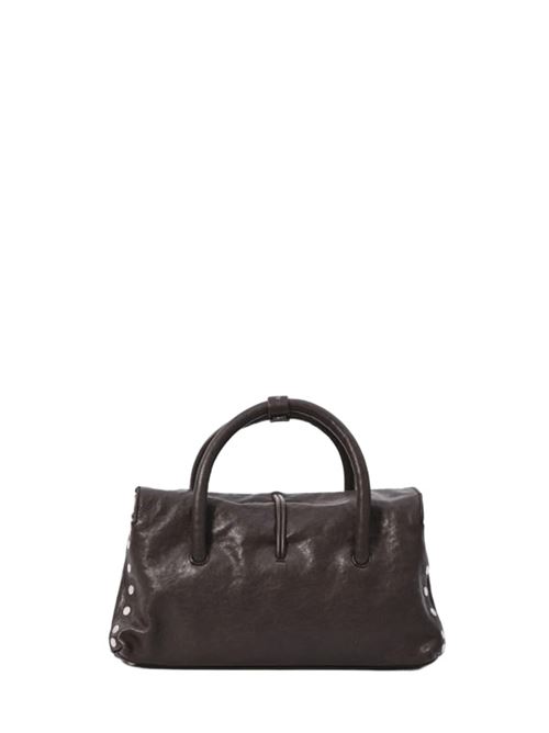 Borsa da donna a mano/spalla con tracolla removibile in pelle di agnello, colore marrone carbone ZANELLATO | 06875011S21000Z1153