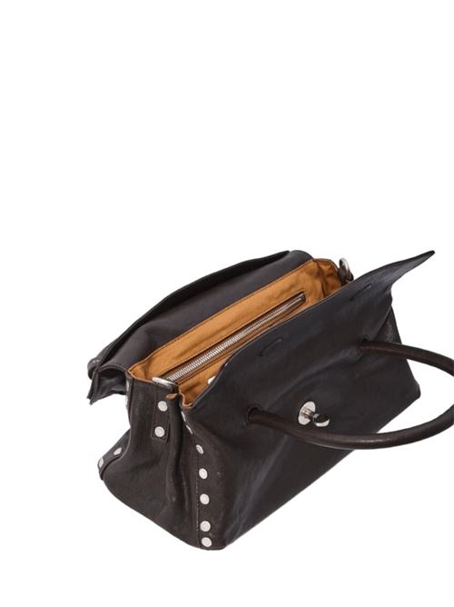 Borsa da donna a mano/spalla con tracolla removibile in pelle di agnello, colore marrone carbone ZANELLATO | 06875011S21000Z1153