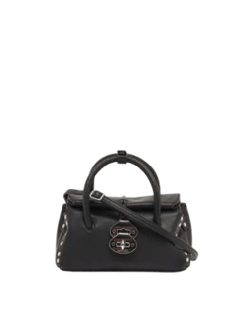 Borsa da donna a mano/spalla con tracolla removibile in pelle martellata, colore nero ZANELLATO | 06875011XS20000Z0001