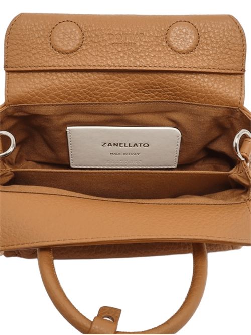 Borsa da donna a mano/spalla con tracolla removibile in pelle martellata, colore marrone amaretto ZANELLATO | 06875011XS20000Z0231