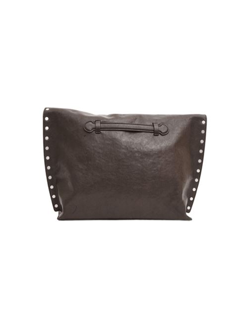 Borsa da donna a mano/spalla in pelle di agnello, colore brown carbon ZANELLATO | 06879000M210000Z1153