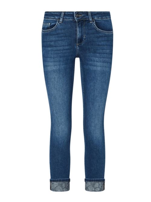 RISVOLTO STRASS LIU JO | PANTALONI | UF6006-D030579077