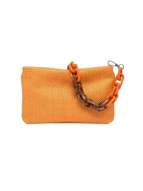 Pochette Brenda in paglia intrecciata arancione GIANNI CHIARINI | POCHETTE | 8265CST13309