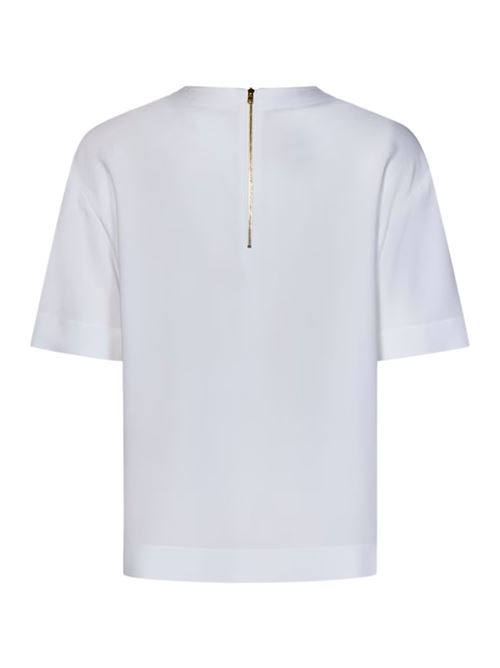 Maglietta bianca Donna con stampa cornice sul davanti e cerneira dorata MOSCHINO COUTURE | 02150433V1001