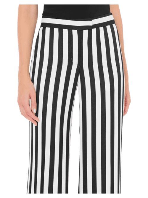 Pantaloni da Donna a righe bianche e nere MOSCHINO COUTURE | 030605321555