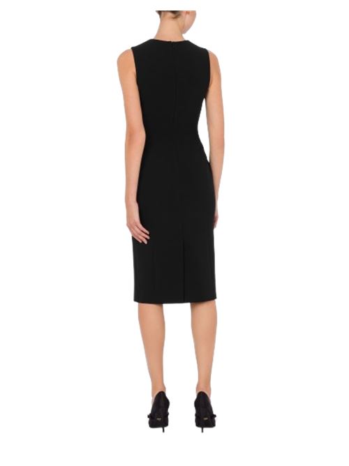 Abito tubinio donna nero con gioiello cuore davanti MOSCHINO COUTURE | 04150424A0555